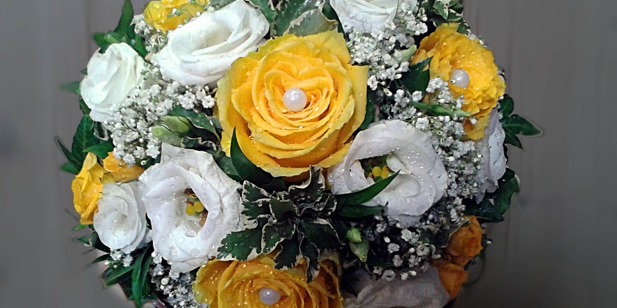 Brautstrauß gelb und weiß